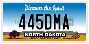 445DMA license plate in North Dakota