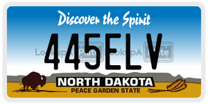 445ELV  license plate in ND