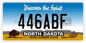 446ABF  license plate in ND