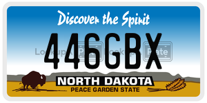446GBX  license plate in ND