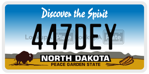 447DEY license plate in North Dakota