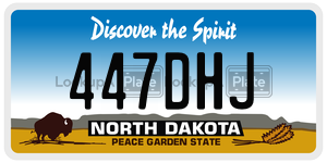 447DHJ  license plate in ND