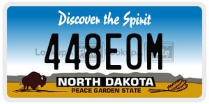 448EOM  license plate in ND
