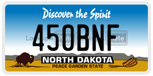 450BNF  license plate in ND