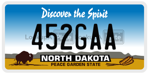 452GAA  license plate in ND