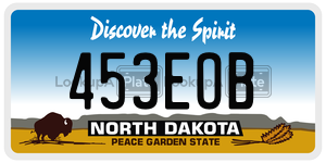 453EOB  license plate in ND