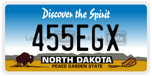 455EGX  license plate in ND