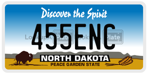 455ENC  license plate in ND