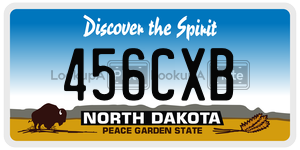 456CXB  license plate in ND