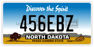 456EBZ  license plate in ND