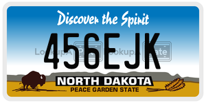 456EJK  license plate in ND
