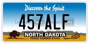 457ALF  license plate in ND
