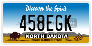 458EGK  license plate in ND