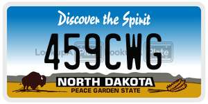 459CWG  license plate in ND