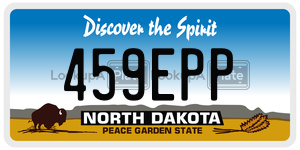 459EPP  license plate in ND