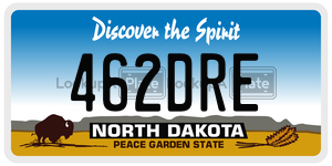 462DRE  license plate in ND