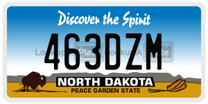 463DZM license plate in North Dakota