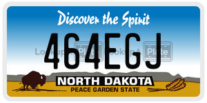 464EGJ  license plate in ND