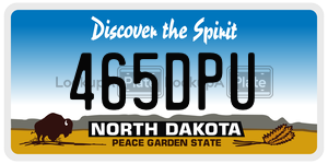 465DPU  license plate in ND
