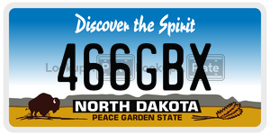466GBX  license plate in ND