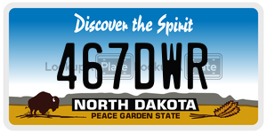 467DWR  license plate in ND
