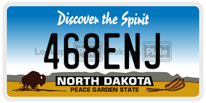 468ENJ  license plate in ND