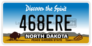 468ERE  license plate in ND