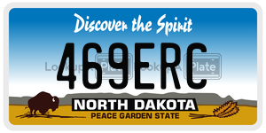 469ERC  license plate in ND