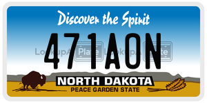 471AON  license plate in ND