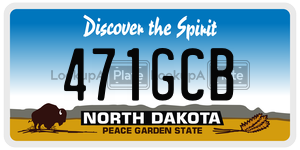 471GCB  license plate in ND
