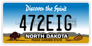 472EIG  license plate in ND