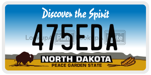 475EDA  license plate in ND