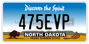 475EVP  license plate in ND