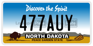 477AUY  license plate in ND