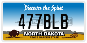 477BLB  license plate in ND