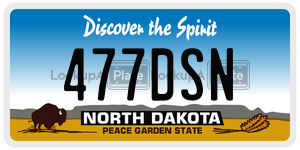 477DSN  license plate in ND