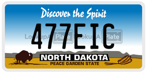 477EIC  license plate in ND