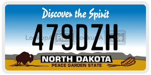 479DZH  license plate in ND
