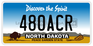 480ACR  license plate in ND