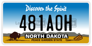 481AOH license plate in North Dakota