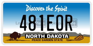 481EOR  license plate in ND