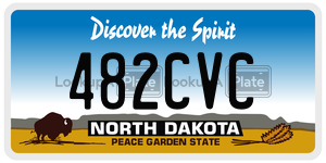 482CVC license plate in North Dakota