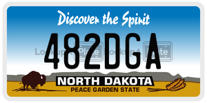 482DGA  license plate in ND
