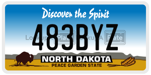 483BYZ  license plate in ND