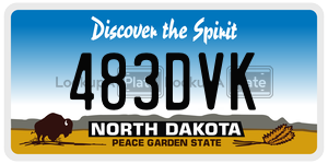 483DVK  license plate in ND