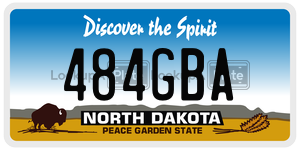 484GBA  license plate in ND