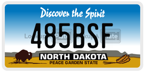 485BSF  license plate in ND