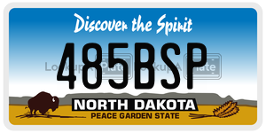 485BSP  license plate in ND