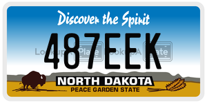 487EEK  license plate in ND