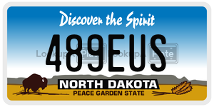 489EUS  license plate in ND